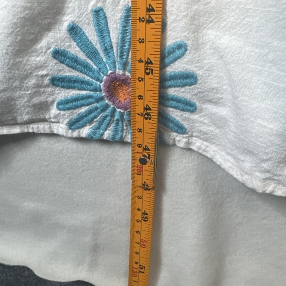 Formula Joven White Embroidered Dress Small Floral Cutout Cotton Boho - Picture 6 of 11